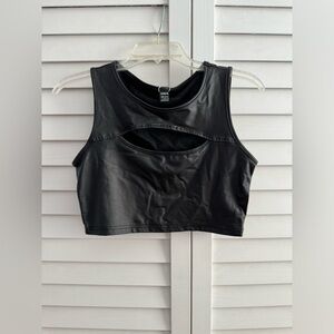 SHEIN Faux Leather Crop Top